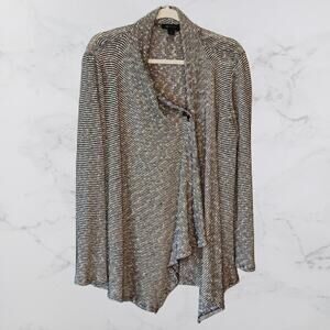 AB Studio Open Cardigan Black White XL